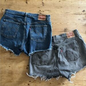 2 pairs of 501 original shorts dark denim and dark grey wash